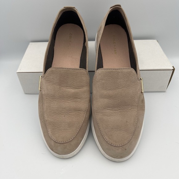 COLE HAAN Women's Ella Venetian Nubuck Leather Loafer Shoes W19575 Size 8.5 - Picture 1 of 6